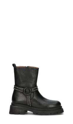 ALBANO Tronchetto donna nero in pelle