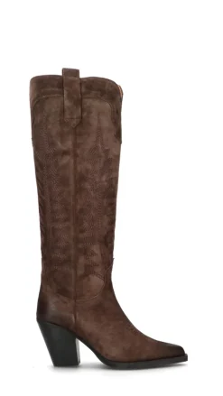 ANGELO BERVICATO Stivale donna marrone in pelle