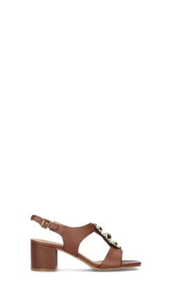 CAMILA Sandalo donna marrone in pelle
