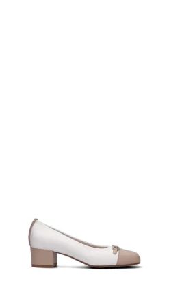 CINZIA VALLE Décolleté donna bianca/cipria in pelle