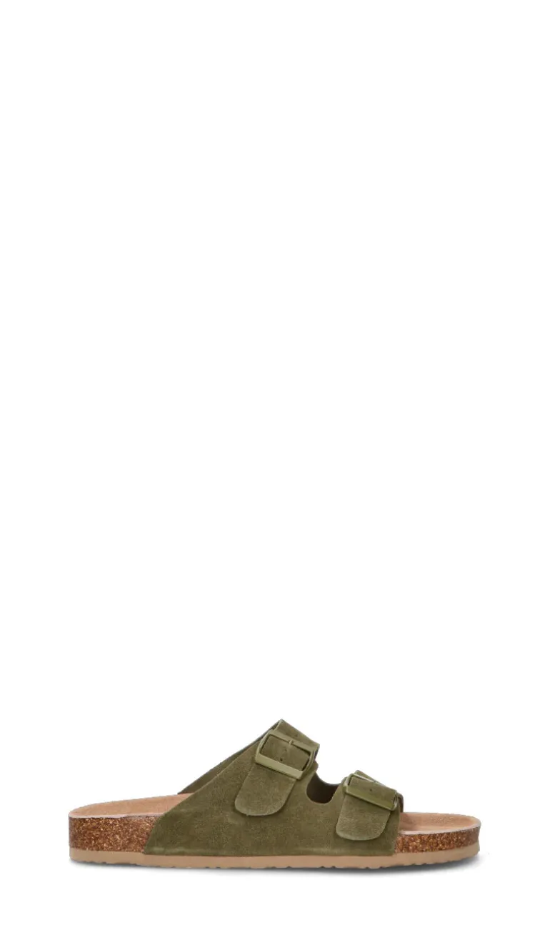 COLORS OF CALIFORNIA Ciabatta uomo verde militare in suede