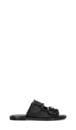 EMANUELLE VEE Ciabatta donna nera in pelle