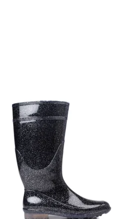 G&G Stivale in gomma donna nero glitter