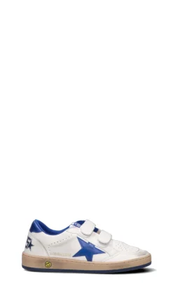 GOLDEN GOOSE - BALL STAR STRAP Sneaker ragazzo bianca/blu in pelle