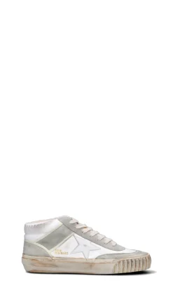 GOLDEN GOOSE MID-STAR Sneaker uomo bianca/grigia in pelle