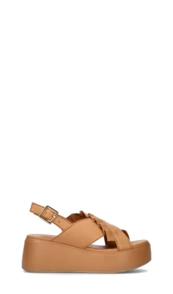 HERSUADE Zeppa donna marrone in pelle