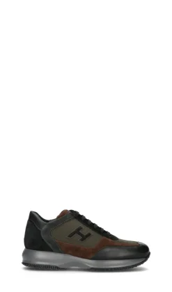 HOGAN Sneaker uomo nera/verde militare in pelle