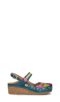 LAURA VITA Sandalo donna blu in pelle