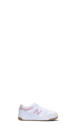 NEW BALANCE - 480 Sneaker bimba bianca/rosa in pelle