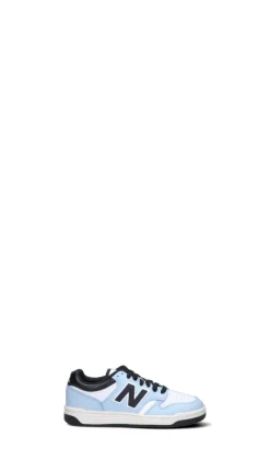NEW BALANCE 480 Sneaker bimbo azzurra, nera e bianca in pelle