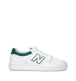 NEW BALANCE 480 Sneaker uomo bianca e verde in pelle