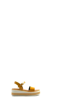 PERLAMARINA Sandalo bimba giallo in pelle verniciata