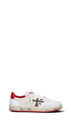 PREMIATA Sneaker uomo bianca/rossa/marrone in pelle