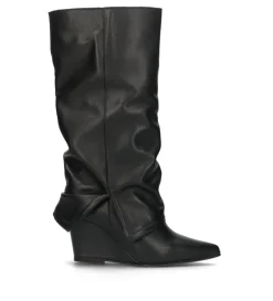 RABARBARO Stivale donna nero in pelle