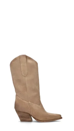 RABARBARO Stivale texano donna taupe in suede