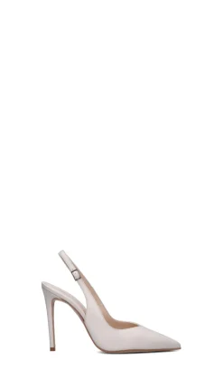 REBECCA VAN DIK Slingback donna bianca in pelle