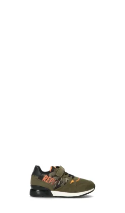 REPLAY Sneaker bimbo verde militare/arancio in pelle